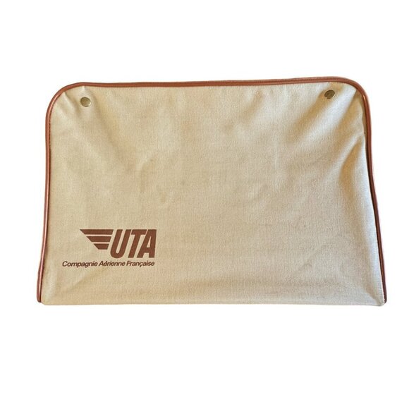 VTG UTA French‎ Airlines Crew Bag Zip Around Canvas Flight Attendants Pilots - Picture 2 of 12